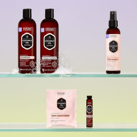HASK Hair texture close-up after leave-in application and smoothing