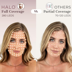Hatch Halo showing blue, red, and yellow light modes for skincare