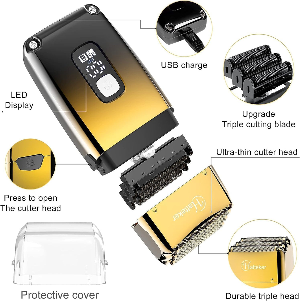 Hatteker 2-in-1 trimmer kit use for efficient styling.