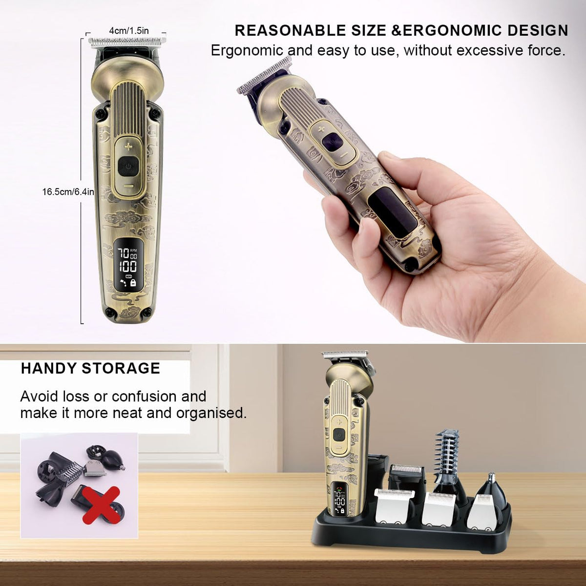 Hatteker body groomer head for comfortable body hair care.