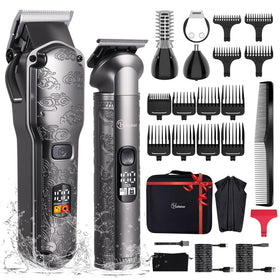 Hatteker professional hair clipper with large barber blade for precise at-home trims.