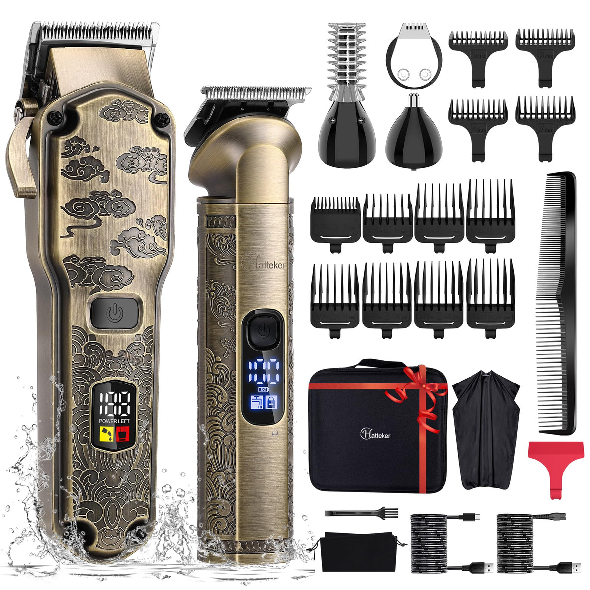 Hatteker professional hair clipper large barber blade for precise fades