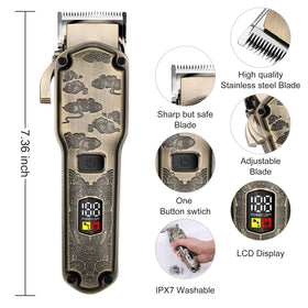 Hatteker multi-function trimmer with nose/ear and body heads for grooming