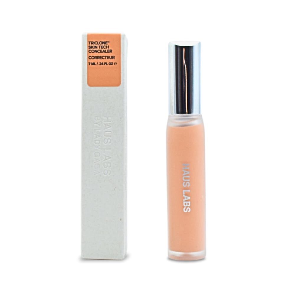 Haus Labs Triclone concealer application showing buildable medium coverage