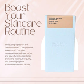 Close-up of the serum-like texture ready to blend for a weightless feel.