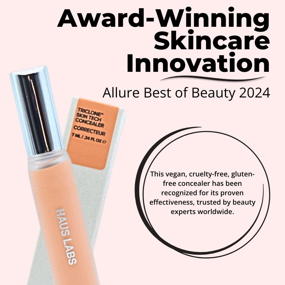 Haus Labs under-eye concealer wear test showing comfortable all-day finish