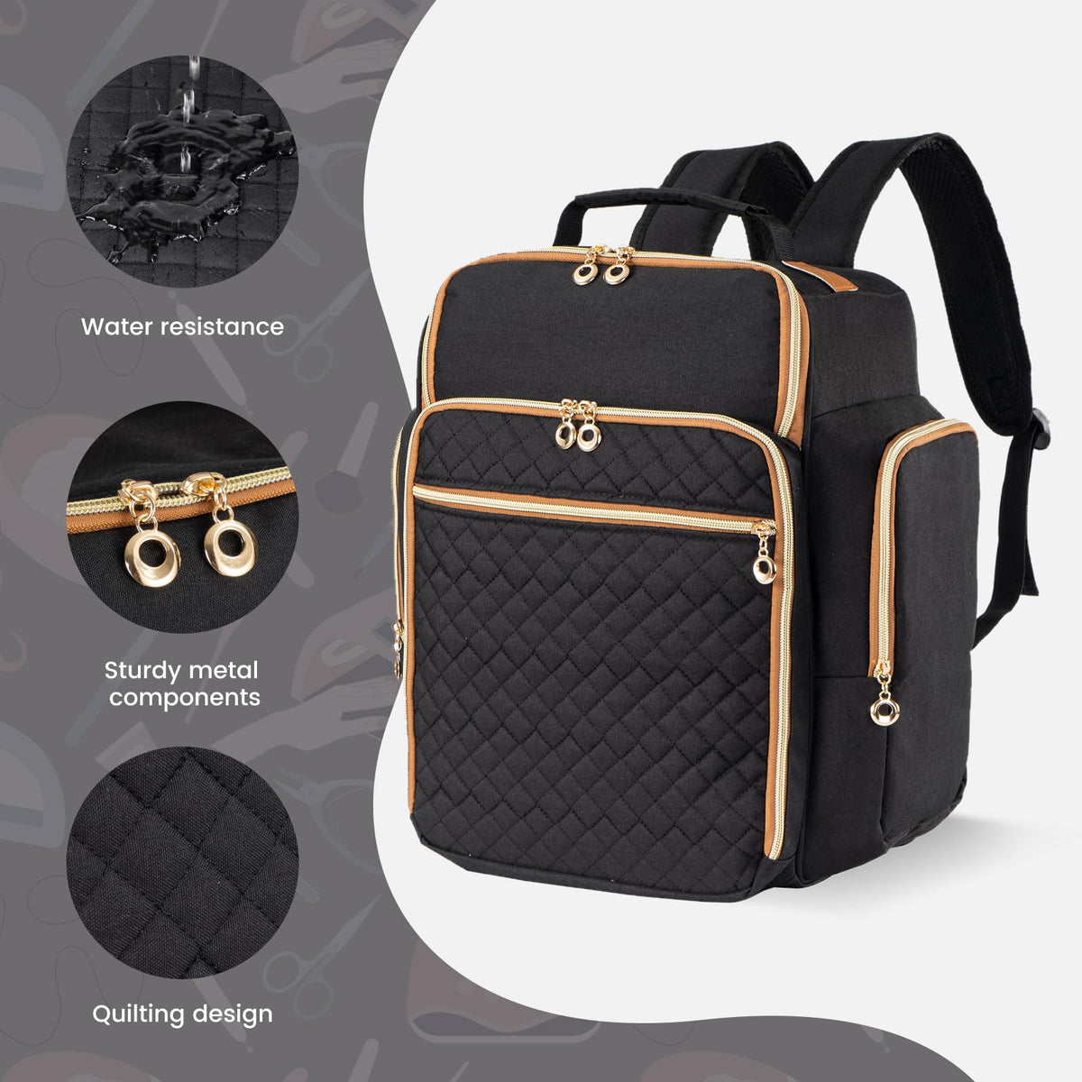 Hautton back straps enable comfortable hands-free transport between locations.