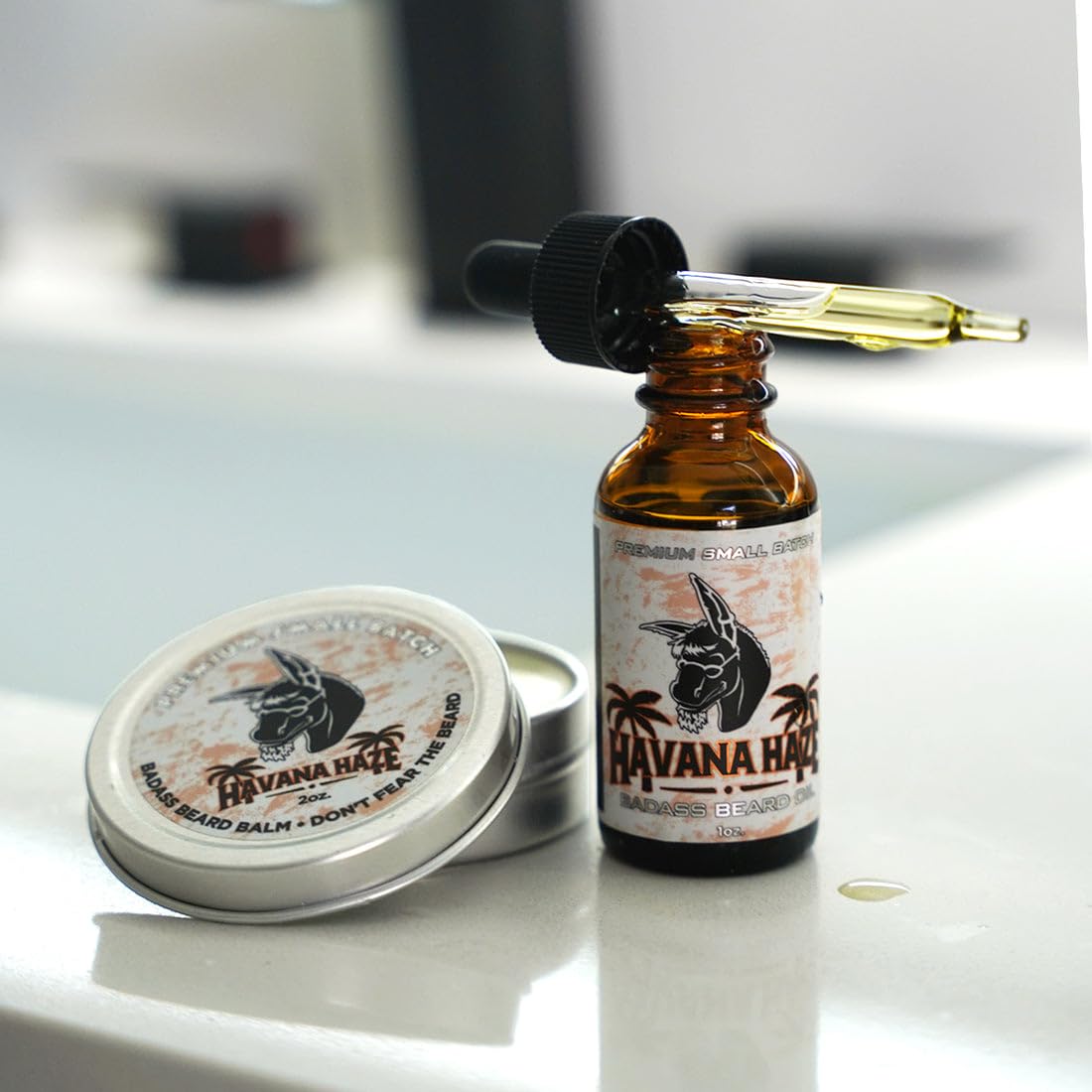 Havana Haze beard oil application demonstrates a hydrated beard.