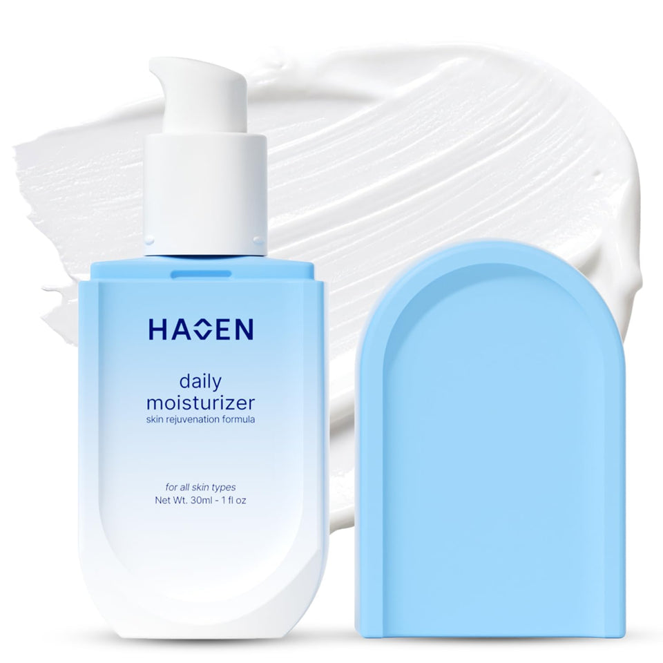 HAVEN SKIN Daily Face Moisturizer provides light, non-greasy hydration for balanced skin.