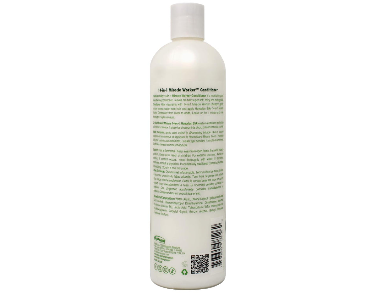 Hawaiian Silky Miracle Worker 14-in-1 finish adds manageability to hair