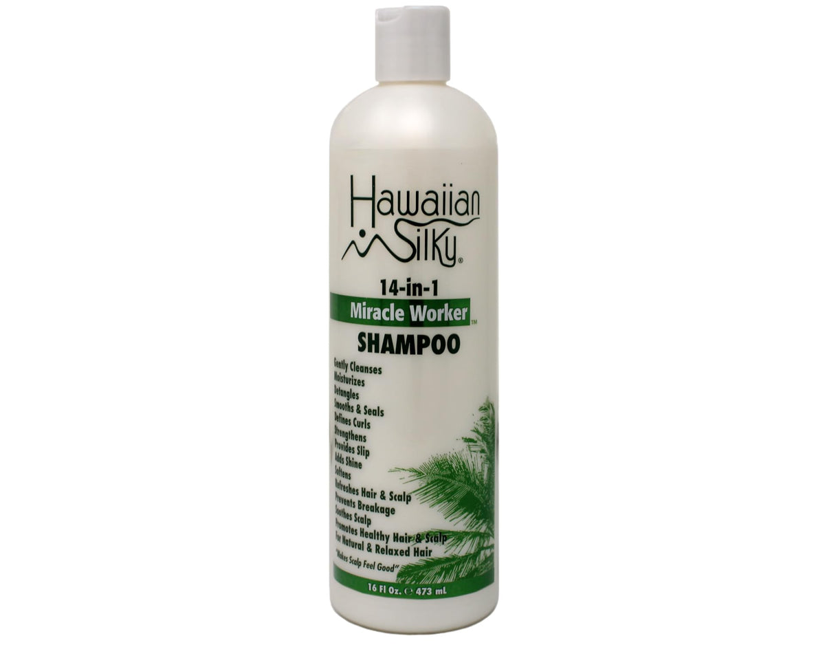 Bundle packaging front of Hawaiian Silky Miracle Worker two-step system