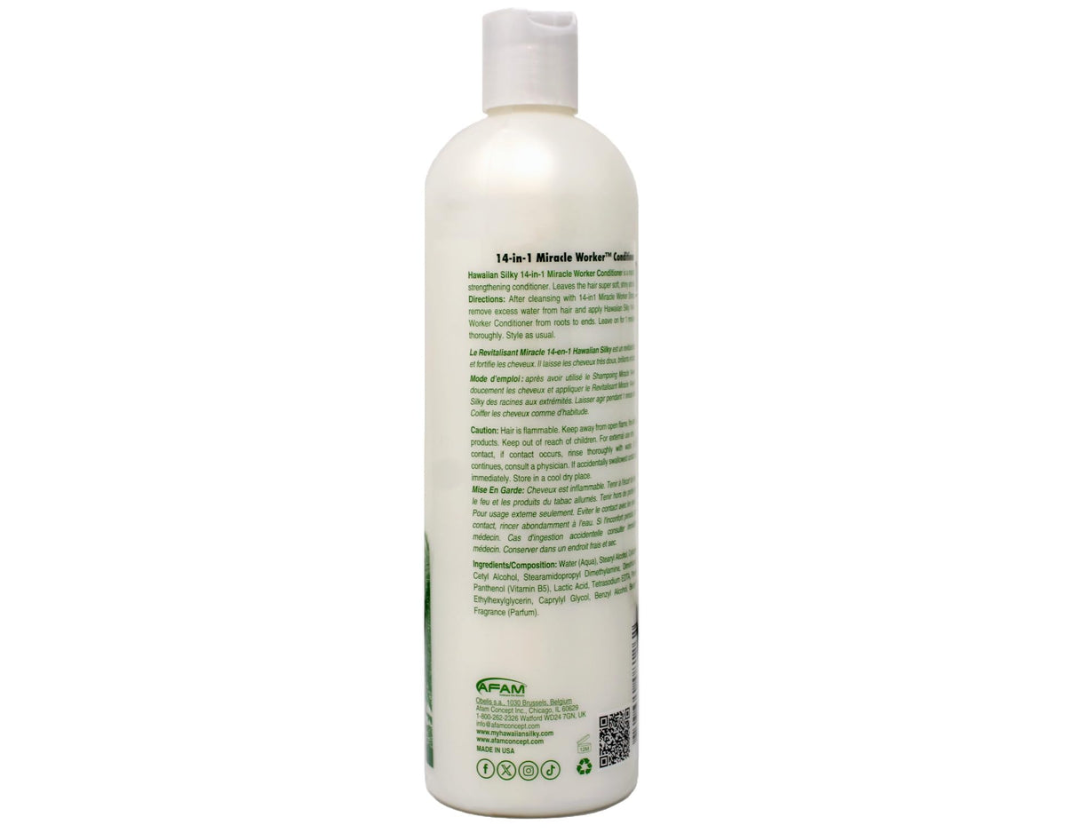 Conditioner bottle in hand highlighting silky softness after conditioning