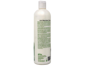 Conditioner bottle in hand highlighting silky softness after conditioning