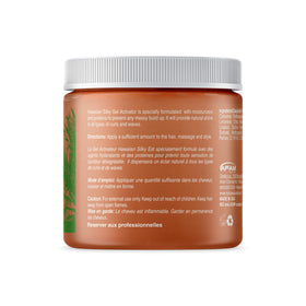 Hawaiian Silky Gel Activator on wet hair defines curls with moisture