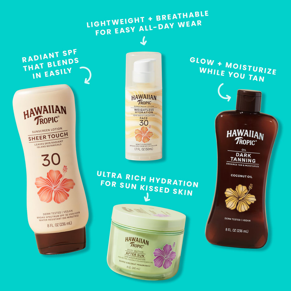 Hawaiian Tropic lip balm Island Coconut with SPF 30 logo close-up