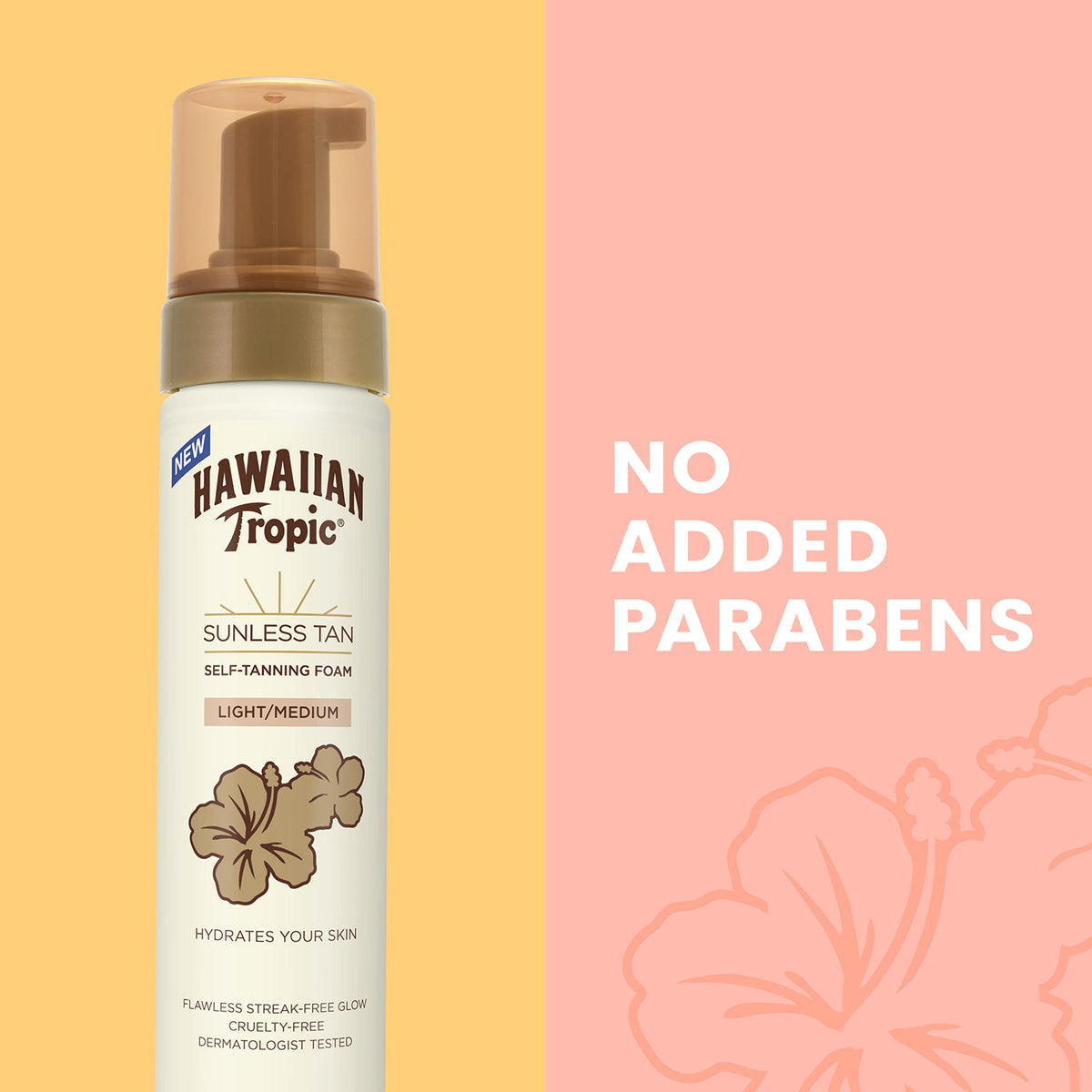Hawaiian Tropic Sunless Tan Foam packaging is 6.7oz and easy to store.