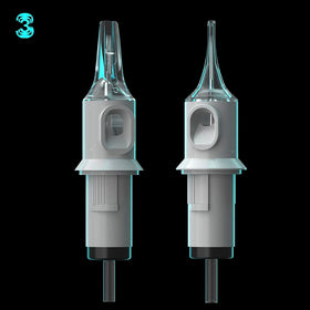 HAWINK tattoo cartridge tip close-up reveals 316 stainless steel needle tip for durability.