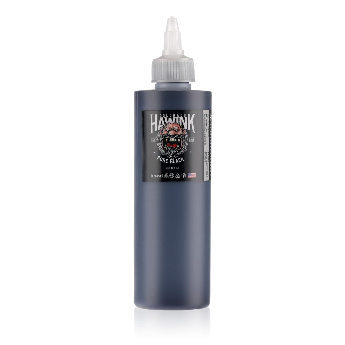 HAWINK ink label design emphasizing product details and sterilization notes