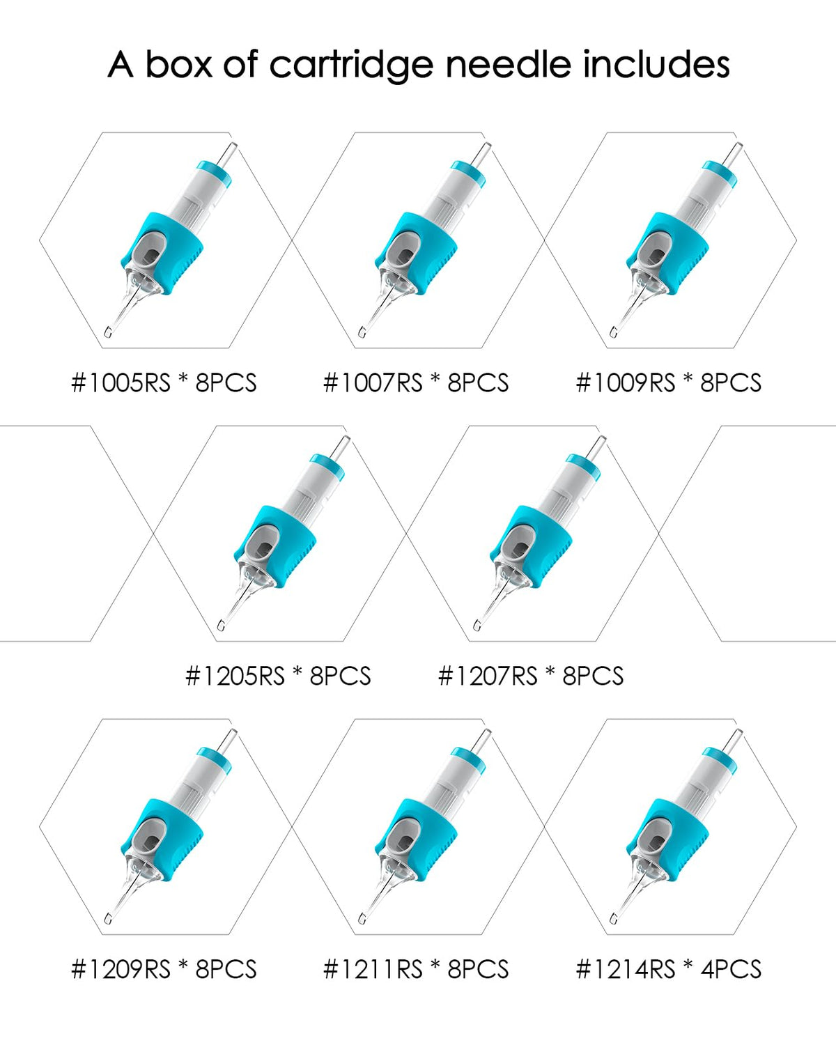 HAWINK 9RS round shader cartridge blue for smooth fills