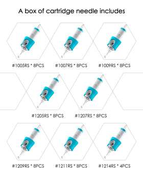 HAWINK 9RS round shader cartridge blue for smooth fills