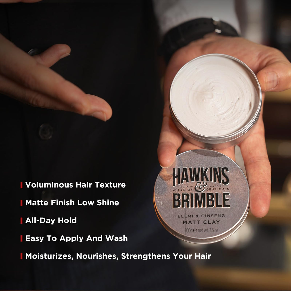 Hands applying Matt Clay for versatile restyling options.