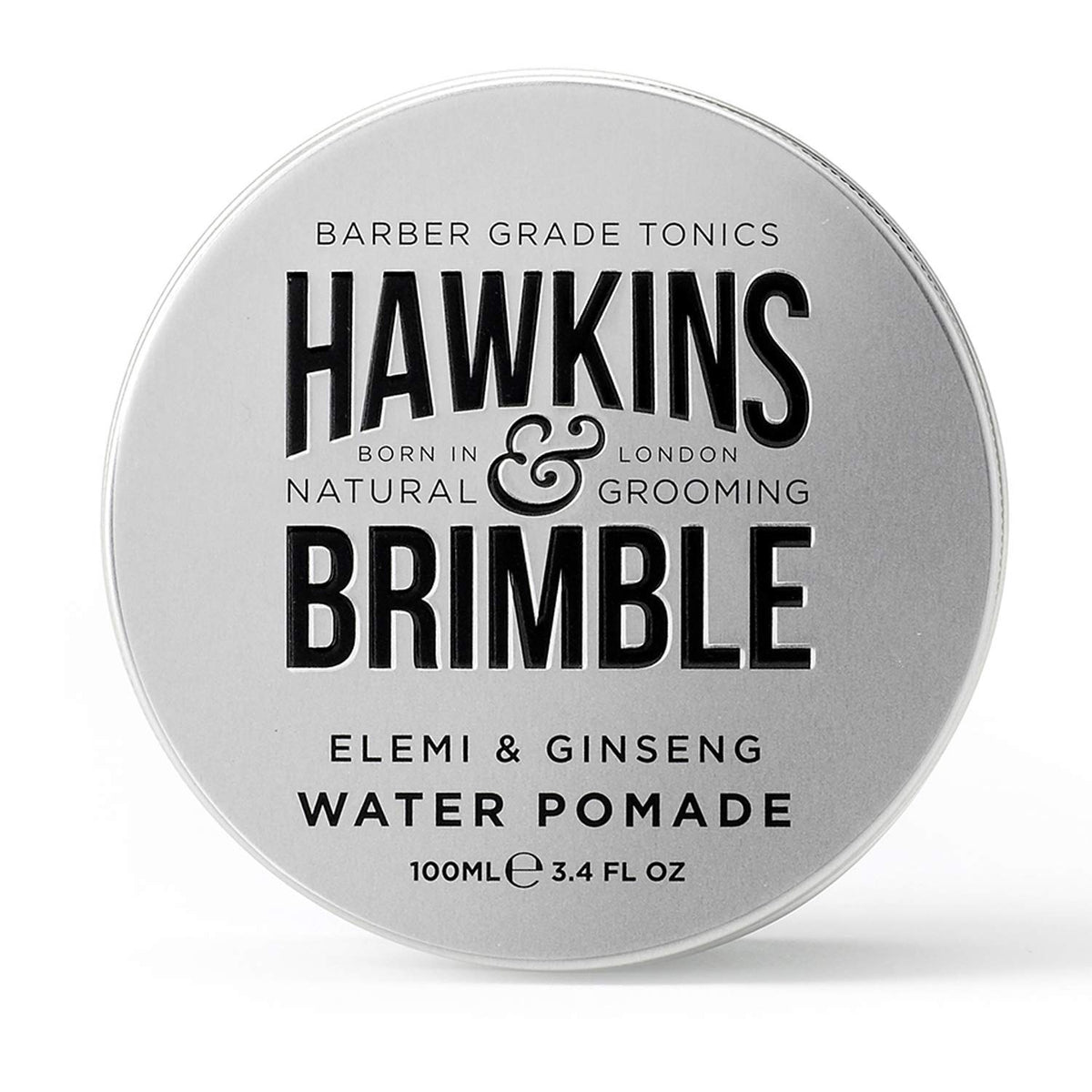 Hawkins & Brimble strong hold pomade bottle pour for confident styling.