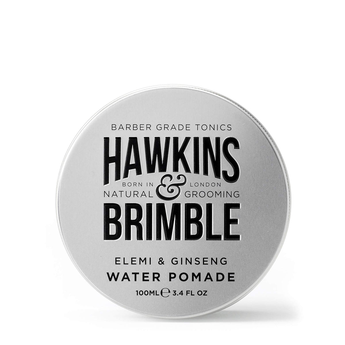 Hawkins & Brimble water pomade hair application enables versatile styling.