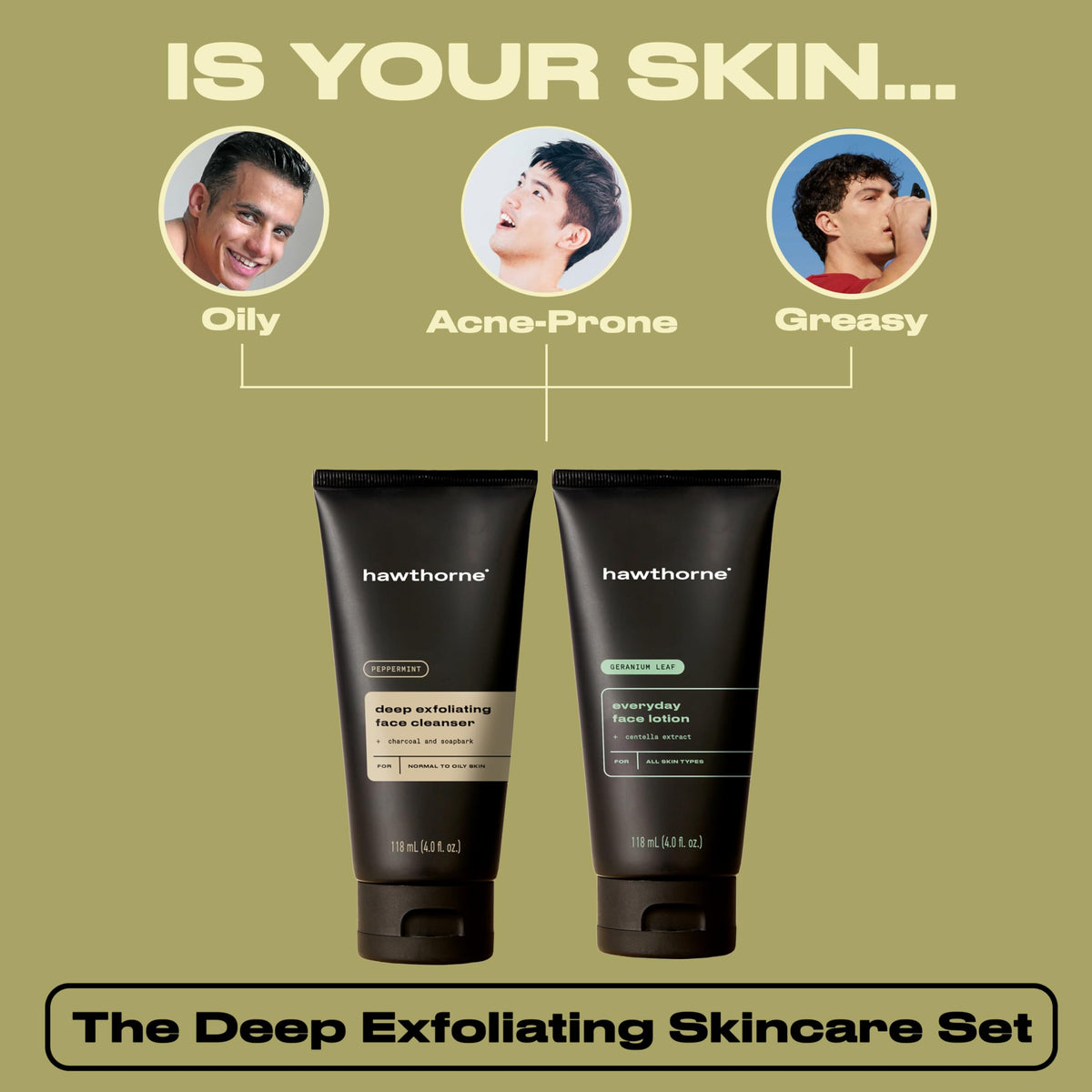 Hawthorne charcoal face wash lather close-up for detoxifying cleanse.