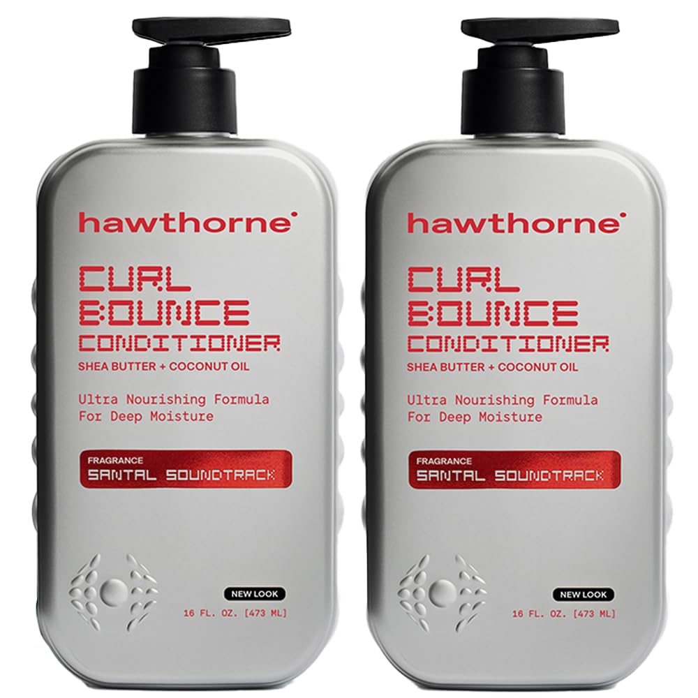 Hawthorne Curl Bounce Conditioner bottle highlighting nourishing formula for curly hair.