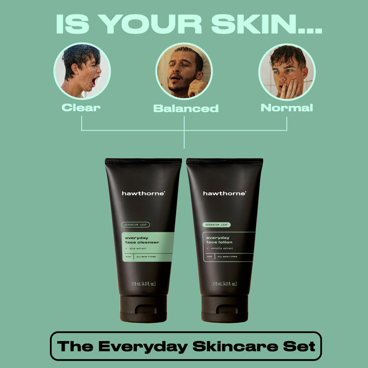 Hawthorne Face Wash Cleanser application demonstrates a simple two step routine.