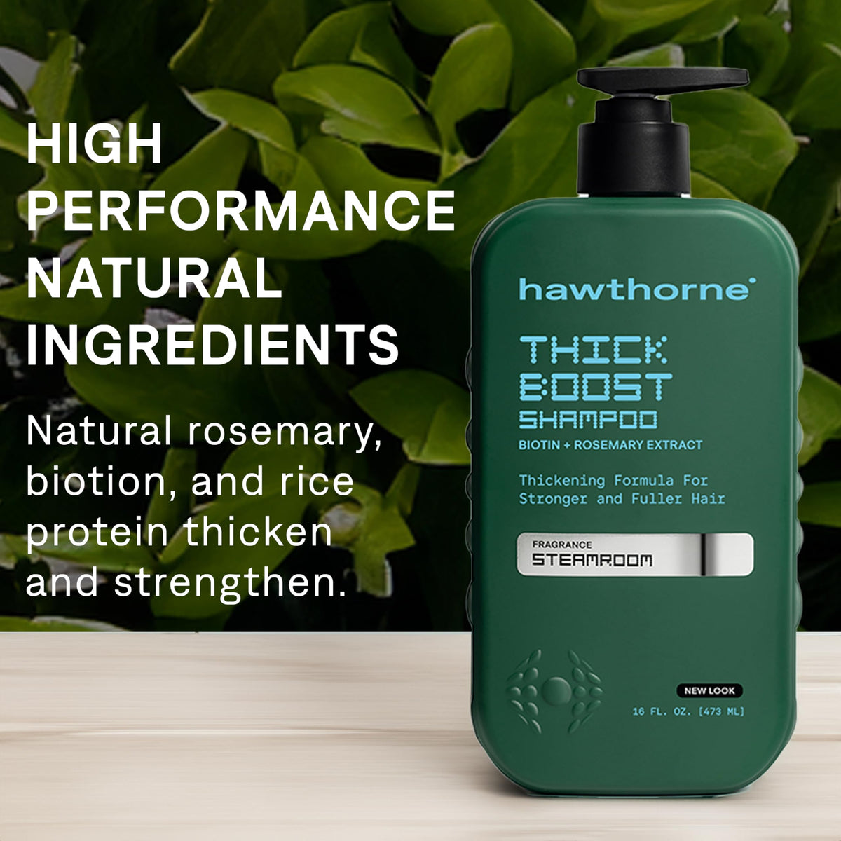 Hawthorne Thick Boost bottle being poured shows easy daily use