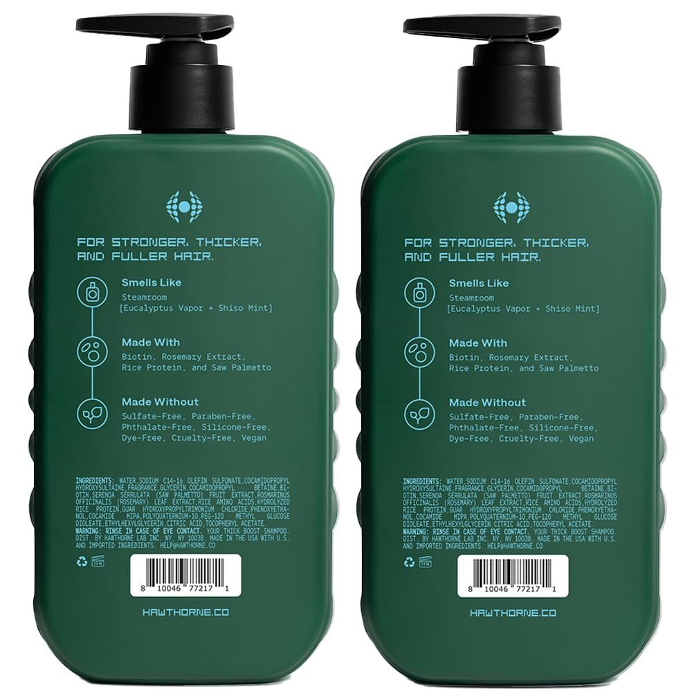 Hawthorne Thick Boost routine scene shows daily hair care benefits