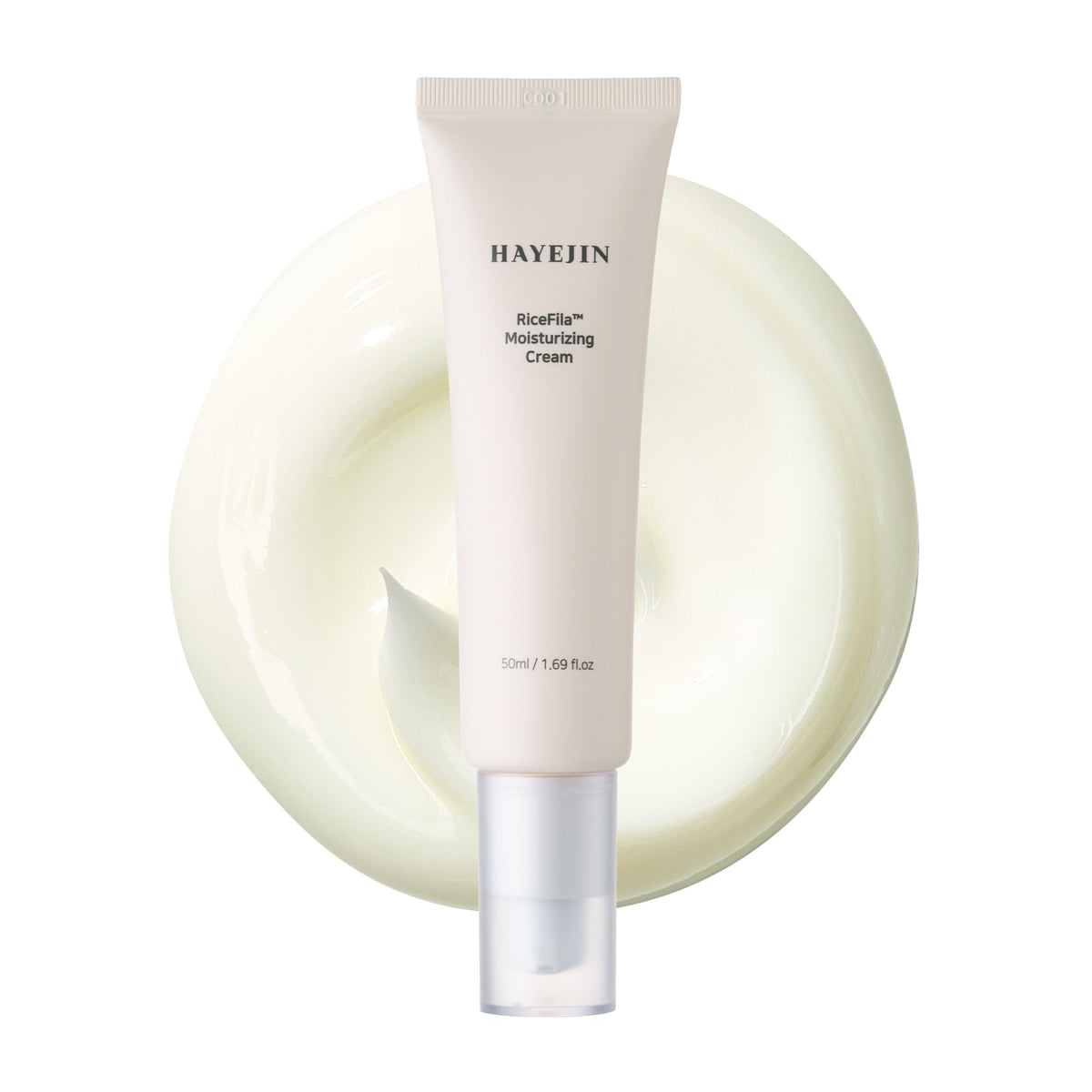 HAYEJIN RiceFila moisturizer jar shows lightweight hydration for daily skin care.