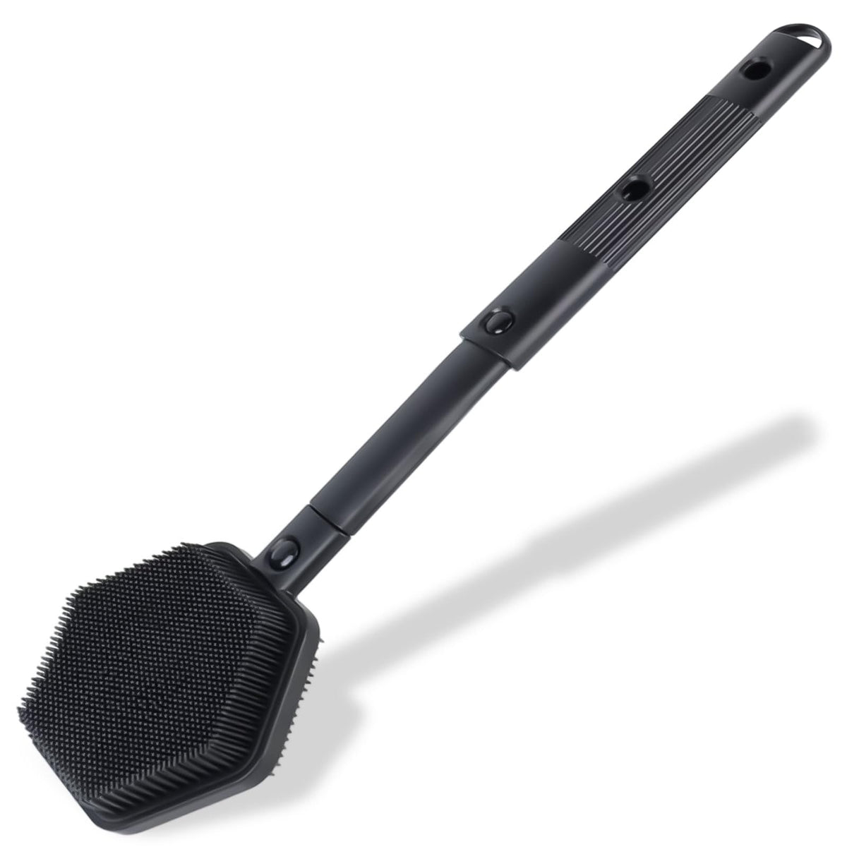 HAYSNA back scrubber with extendable handle reaches difficult areas for a thorough shower.
