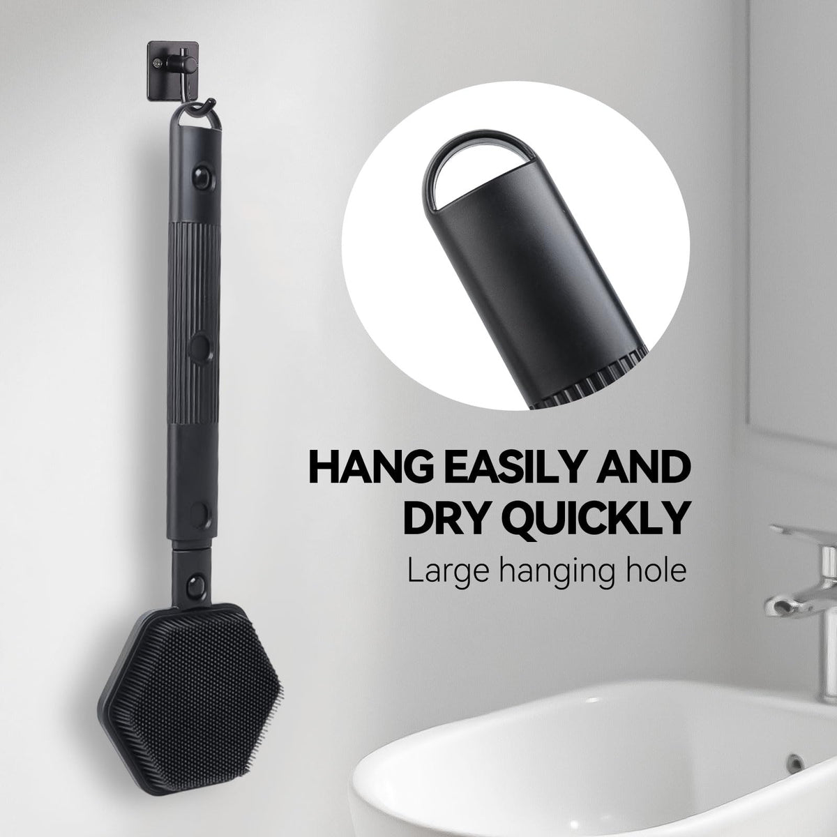 HAYSNA premium ABS handle provides a secure grip and quick-drying performance.