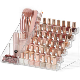 HBlife 6-tier nail polish organizer clear display for easy access to gel polishes.