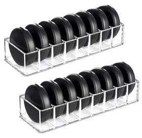 HBlife clear acrylic makeup organizer with eight compartments for easy, visible storage