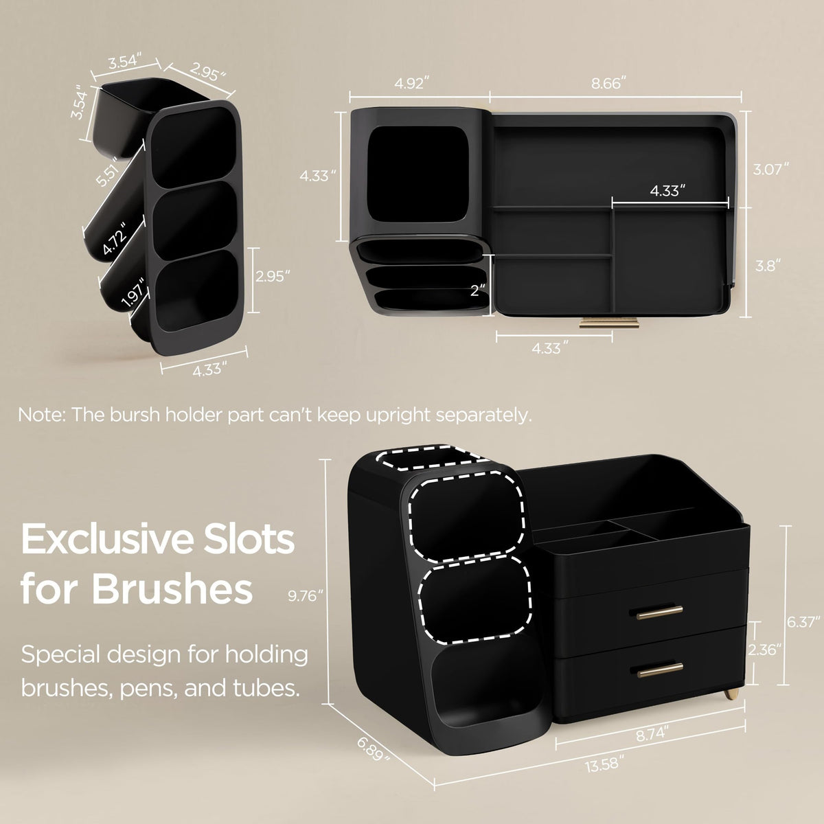 HBlife two-drawer design provides convenient storage for favorites