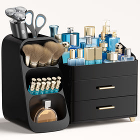 HBlife makeup organizer with brush slot on vanity keeps brushes neatly accessible