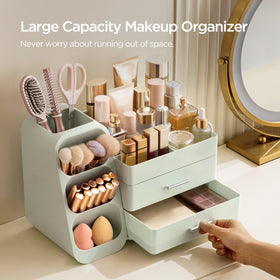 HBlife makeup organizer brush slot keeps brushes within easy reach.