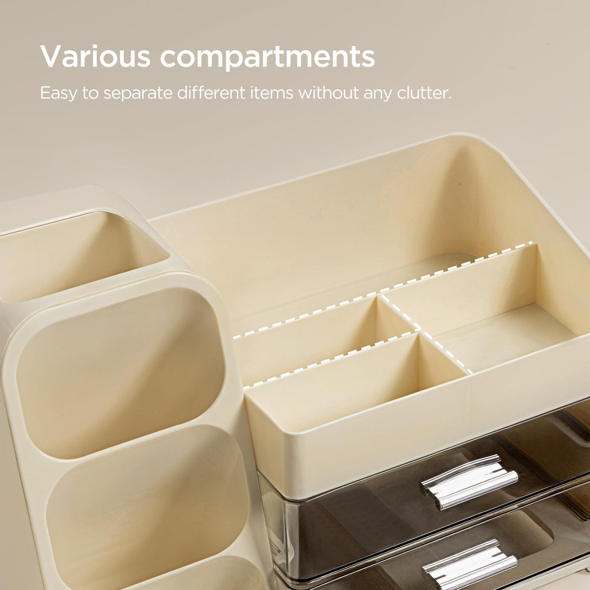 HBlife makeup organizer cleaning is simple with a quick wipe