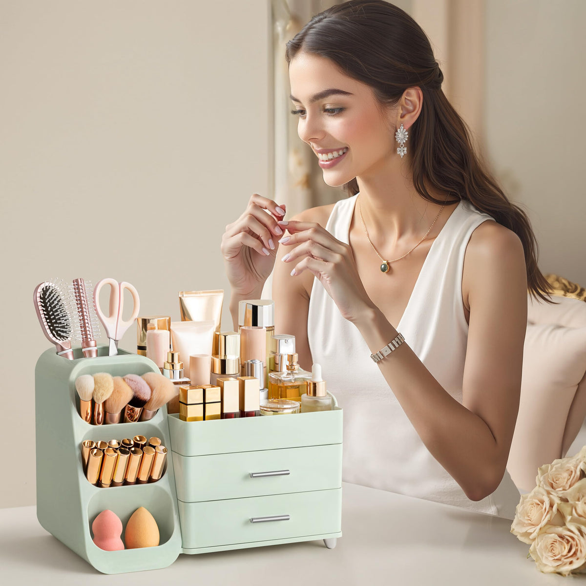 HBlife makeup organizer gift idea for beauty lovers and busy professionals.