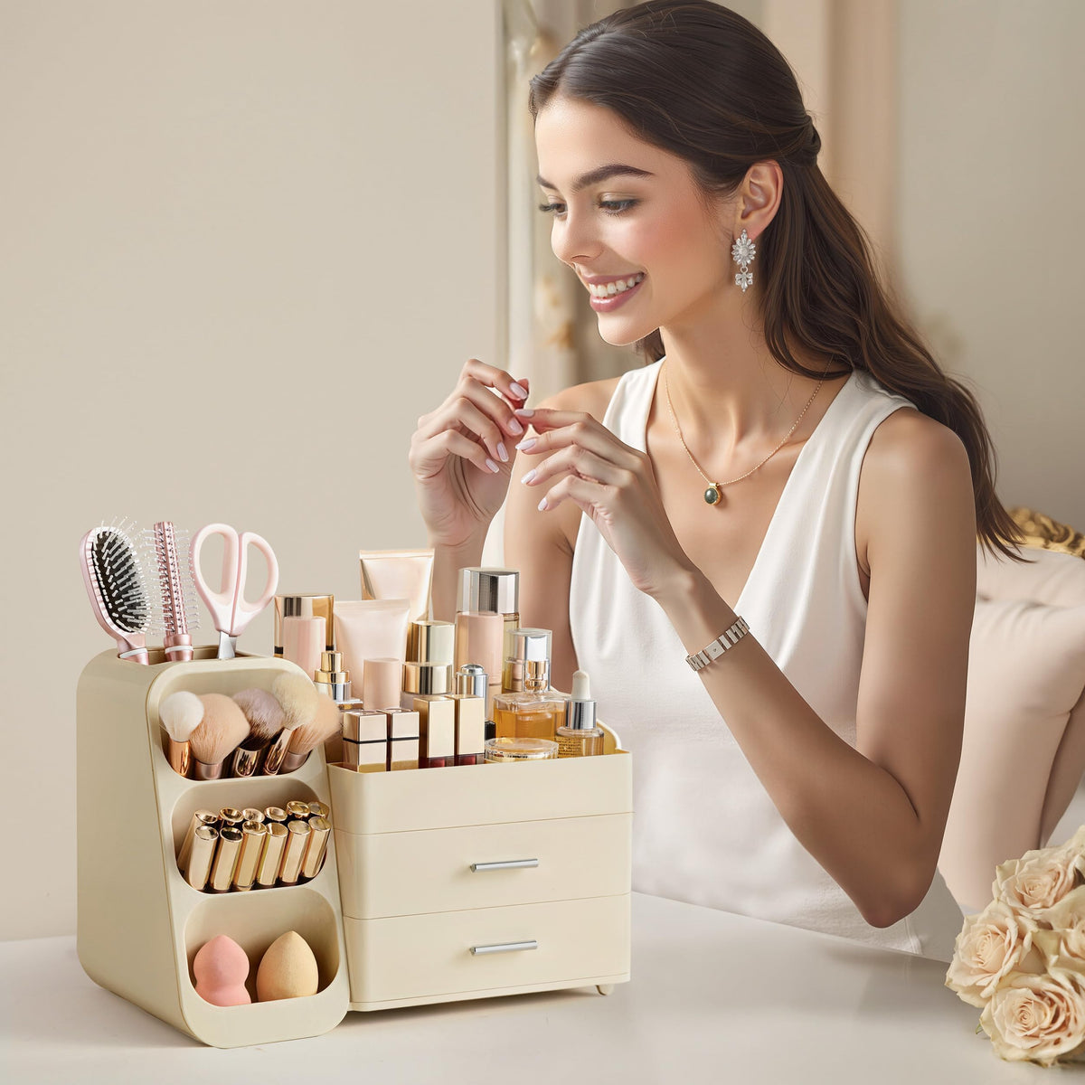 HBlife makeup organizer makes a thoughtful gift for beauty lovers.