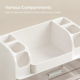 HBlife makeup organizer side slots for brushes and tubes for quick selection