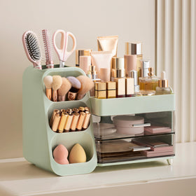 HBlife organizer top compartments shown for spacious palette and bottle storage.
