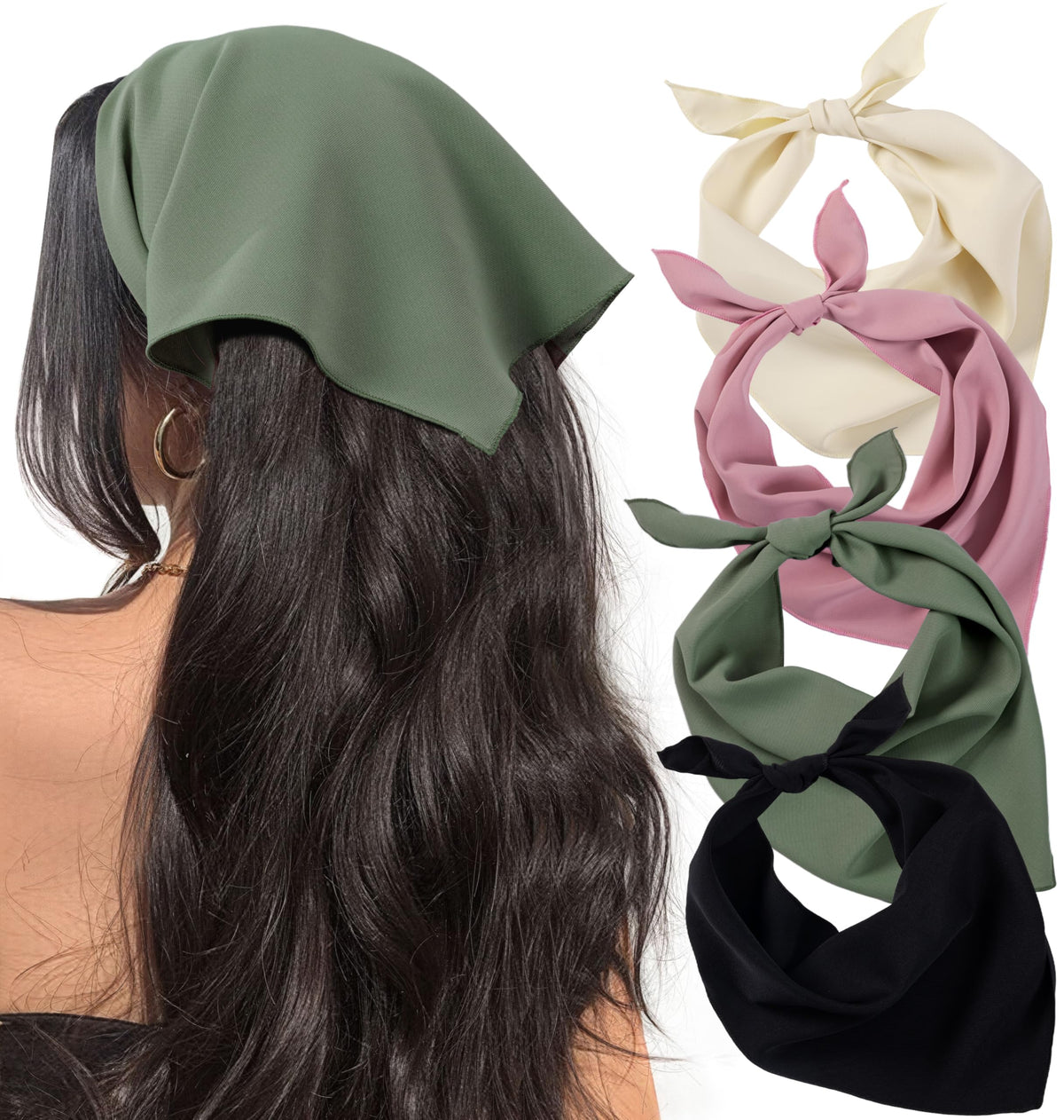 HBselect 4-piece bandanas for women offer versatile boho headwear options