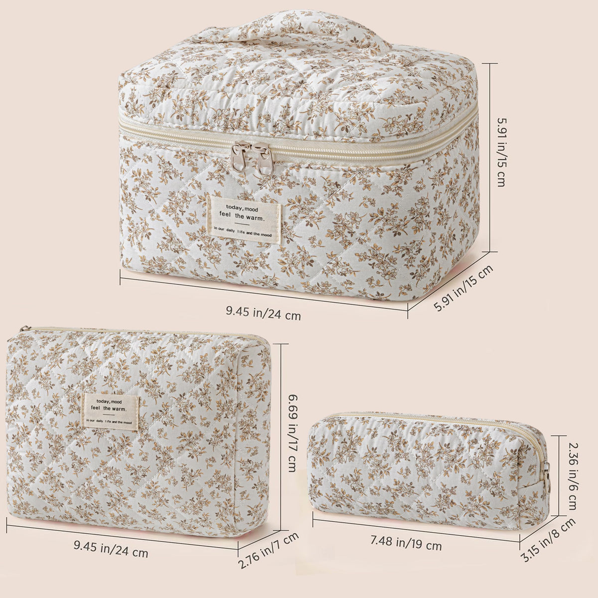HBselect compact medium-size makeup bag fits in purses