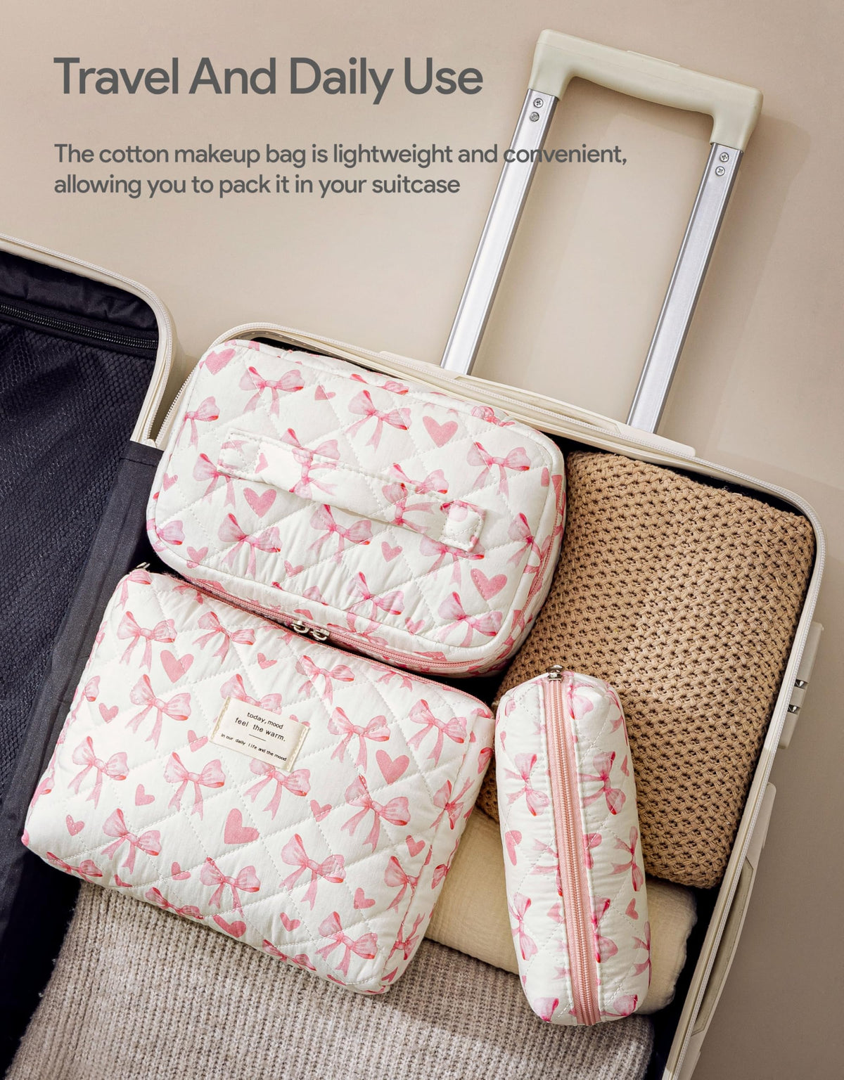 HBselect floral multi-pattern pouch for skincare and minis, stays organized.