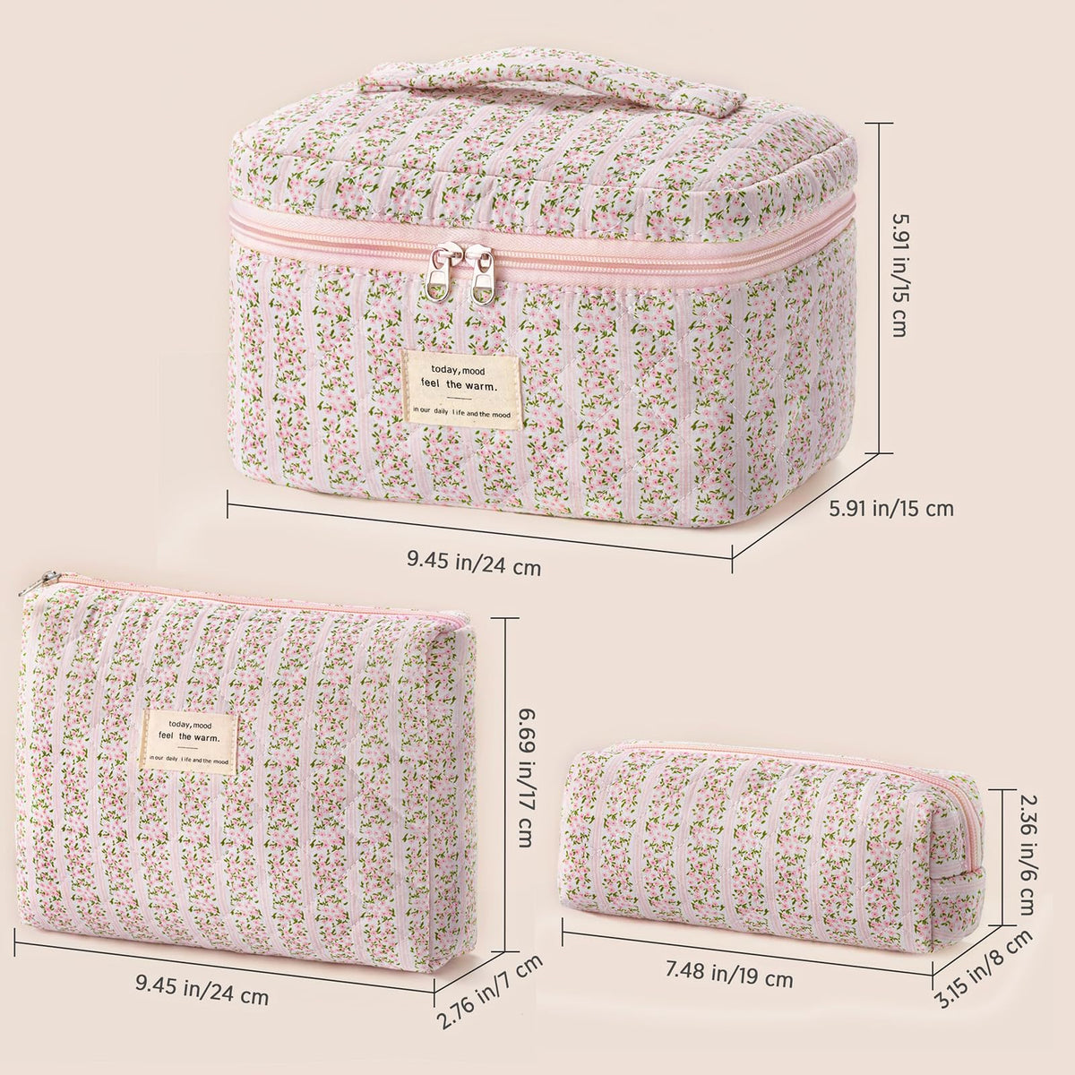 HBselect travel-friendly makeup bag folds flat for easy packing.