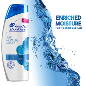 Head & Shoulders Deep Moisture shampoo creates creamy foam before rinse.